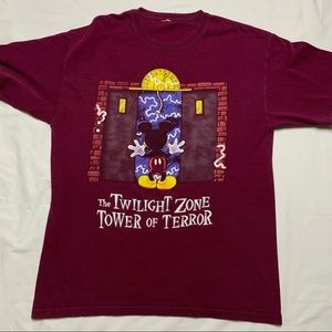 Vintage 90s Tower Of Terror Mickey Twilight Zone Tee Shirt Size L
